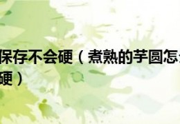 [芋圆煮好放冰箱会硬吗怎么办]煮好的芋圆怎么保存不会硬（煮熟的芋圆怎么不变硬如何让煮熟的芋圆不变硬）