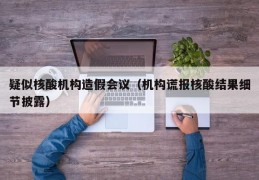 疑似核酸机构造假会议（机构谎报核酸结果细节披露）