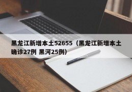 黑龙江新增本土52655（黑龙江新增本土确诊27例 黑河25例）