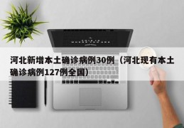 河北新增本土确诊病例30例（河北现有本土确诊病例127例全国）